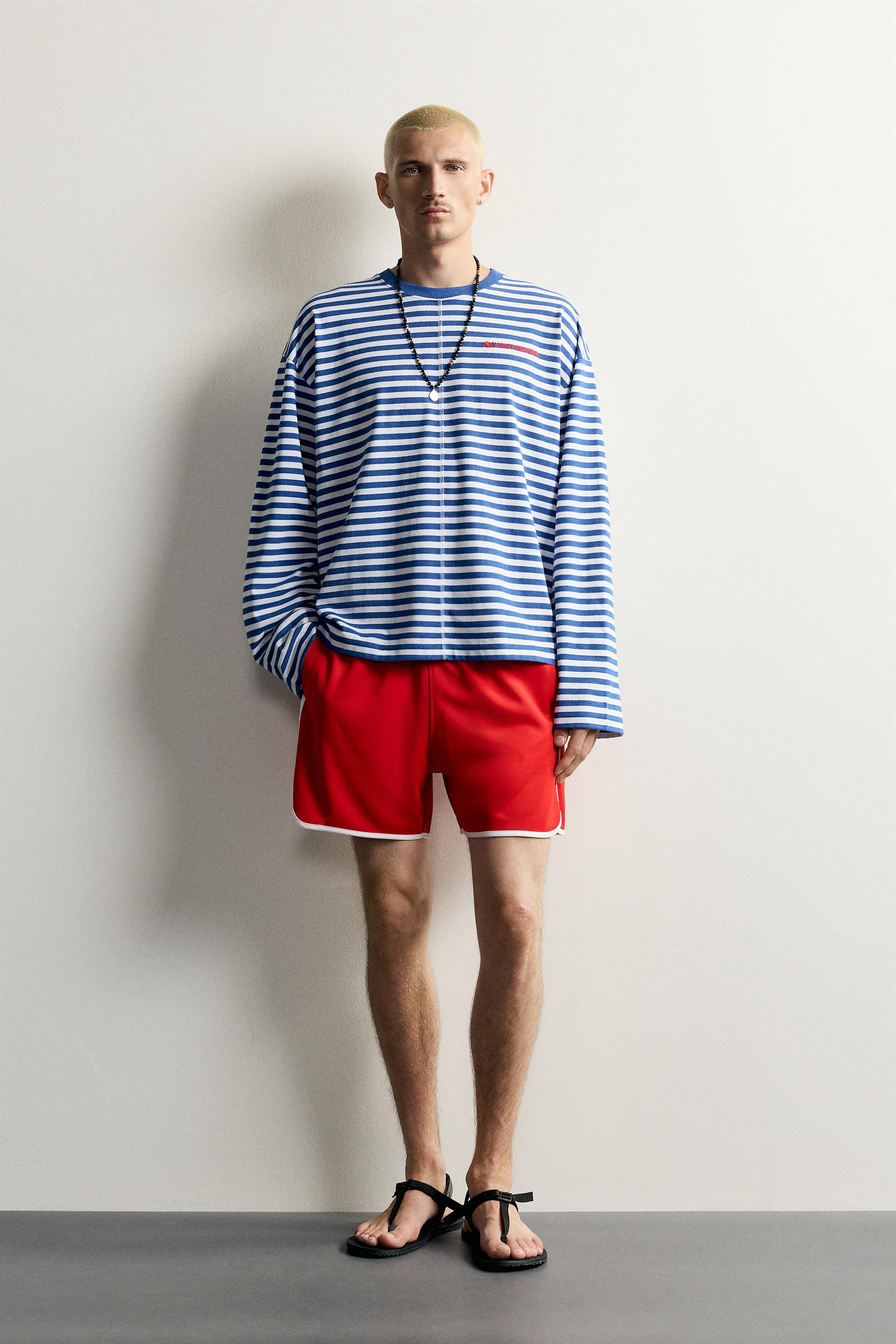 STRIPED JACQUARD EMBROIDERED T-SHIRT